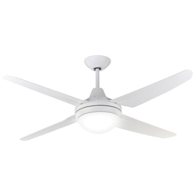 Clare Indoor / Outdoor AC Ceiling Fan with Light, 135cm/53", White
