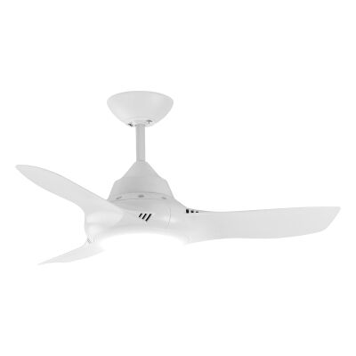 Phaser Indoor / Outdoor AC Ceiling Fan with LED Light, 91cm/36", White