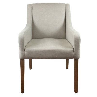Preston Linen Fabric Carver Dining Chair