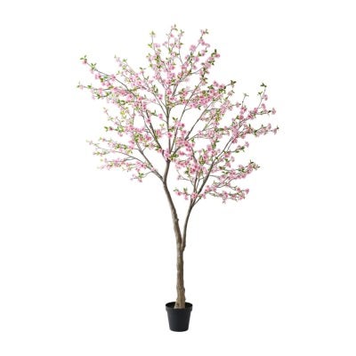 Forestia Potted Artificial Blossom Tree, 300cm, Pink Flower