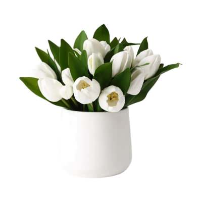 Ophelia Artificial Tulip Mix in Ceramic Pot, 28cm