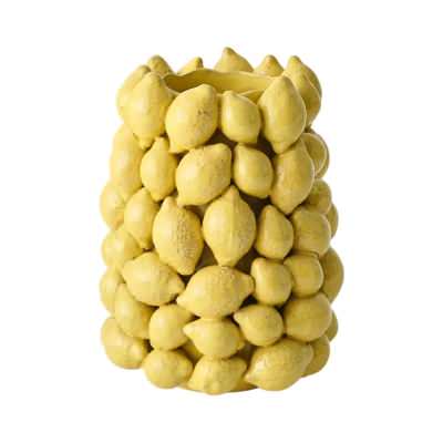 Citrico Ceramic Vase, Small, Yellow