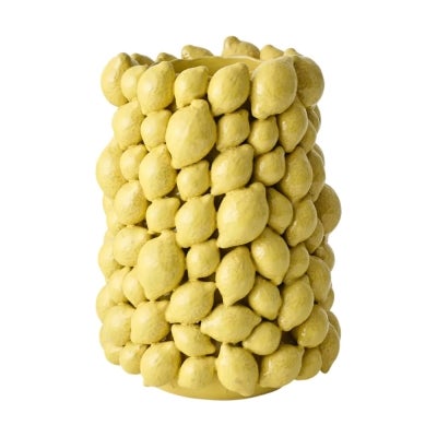 Citrico Ceramic Vase, Large, Yellow