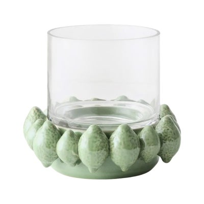 Citrico Ceramic Candle Holder, Spring Green