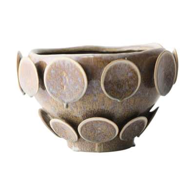 Olavi Ceramic Pot, Large, Caramel