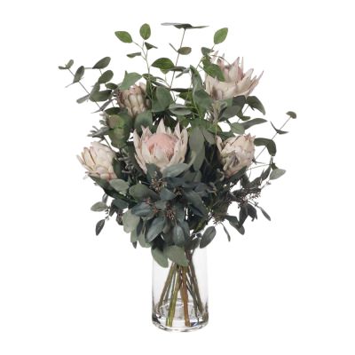 Dinah Artificial Protea Kangaroo Paw Mix in Glass Vase