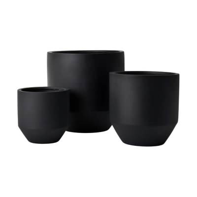 Nomilo 3 Piece Polystone Pot Set, Black