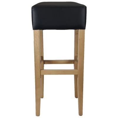 Durafurn Apollo Commercial Grade Faux Leather Bar Stool, Black / Oak