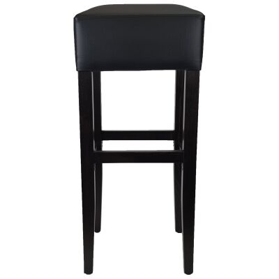 Durafurn Apollo Commercial Grade Faux Leather Bar Stool, Black / Wenge
