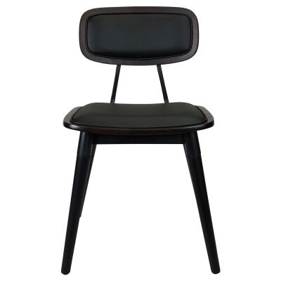 Durafurn Felix Commercial Grade Wooden Dining Chair, Vinyl Seat, Chocolate / Black