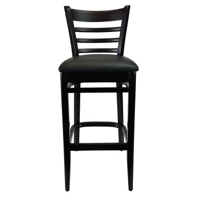 Durafurn Florence Commercial Grade European Beech Bar Stool, European Made, Vinyl Seat, Chocolate / Black