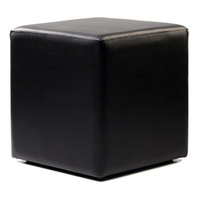 Durafurn Commercial Grade Vinyl Cube Ottoman, European Made, Black