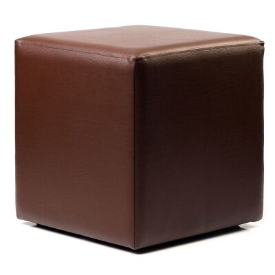 Durafurn Commercial Grade Vinyl Cube Ottoman, European Made, Chocolate