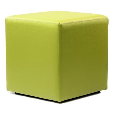Durafurn Commercial Grade Vinyl Cube Ottoman, European Made, Green