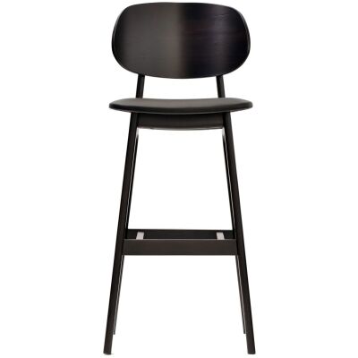 Durafurn Ban Commercial Grade European Beech Bar Stool, Vinyl Seat, Wenge / Black
