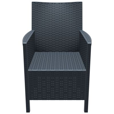 Siesta California Commercial Grade Resin Wicker Indoor / Outdoor Tub Chair, Anthracite