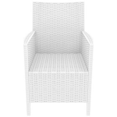 Siesta California Commercial Grade Resin Wicker Indoor / Outdoor Tub Chair, White