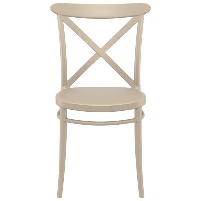 Siesta Cross Commercial Grade Indoor / Outdoor Dining Chair, Taupe