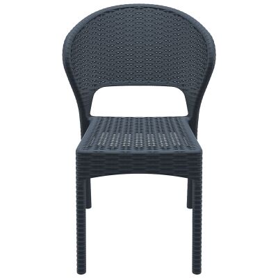 Siesta Daytona Commercial Grade Resin Wicker Indoor / Outdoor Dining Chair, Anthracite