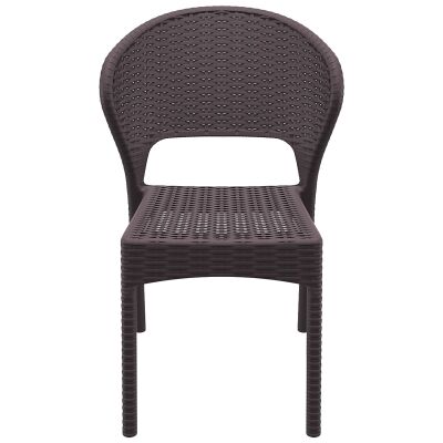 Siesta Daytona Commercial Grade Resin Wicker Indoor / Outdoor Dining Chair, Chocolate