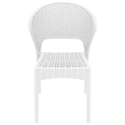 Siesta Daytona Commercial Grade Resin Wicker Indoor / Outdoor Dining Chair, White