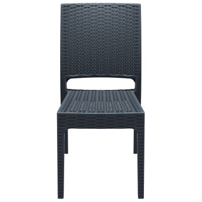 Siesta Florida Commercial Grade Resin Wicker Indoor / Outdoor Dining Chair, Anthracite