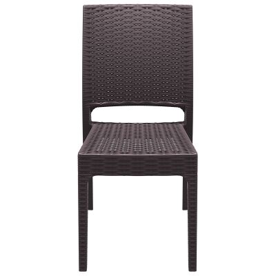 Siesta Florida Commercial Grade Resin Wicker Indoor / Outdoor Dining Chair, Chocolate