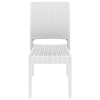 Siesta Florida Commercial Grade Resin Wicker Indoor / Outdoor Dining Chair, White