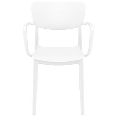 Siesta Lisa Commercial Grade Indoor / Outdoor Dining Armchair, White