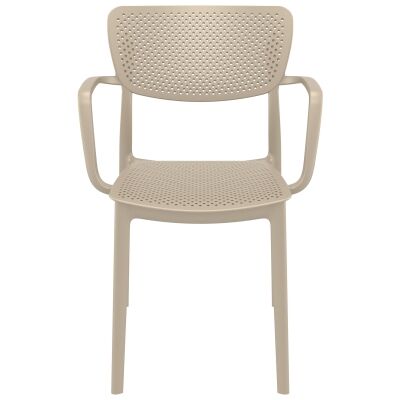 Siesta Loft Commercial Grade Indoor / Outdoor Dining Armchair, Taupe