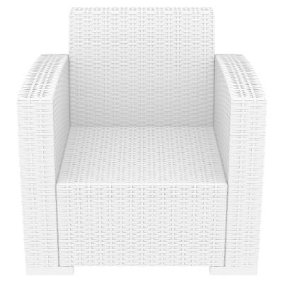 Siesta Monaco Commercial Grade Resin Wicker Outdoor Armchair, White