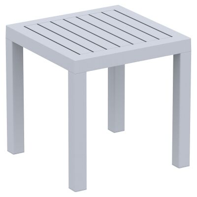 Siesta Ocean Commercial Grade Outdoor Side Table, Silver Grey