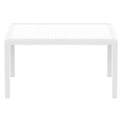 Siesta Orlando Resin Wicker Outdoor Dining Table, 140cm, White
