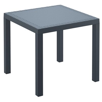 Siesta Orlando Resin Wicker Square Outdoor Dining Table, 80cm, Anthracite