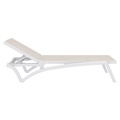 Siesta Pacific Commercial Grade Sun Lounger, White / Taupe