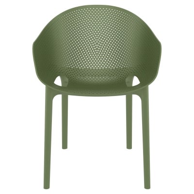 Siesta Sky Pro Commercial Grade Indoor / Outdoor Dining Chair, Olive Green