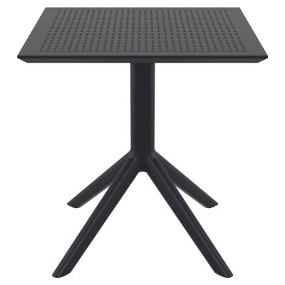 Siesta Sky Commercial Grade Indoor / Outdoor Square Dining Table, 70cm, Black