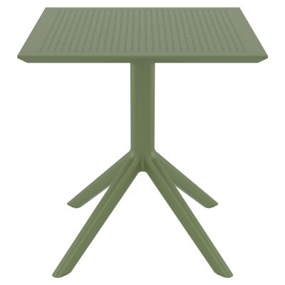 Siesta Sky Commercial Grade Indoor / Outdoor Square Dining Table, 70cm, Olive Green