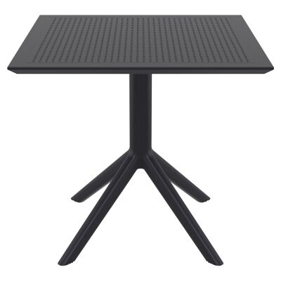 Siesta Sky Commercial Grade Indoor / Outdoor Square Dining Table, 80cm, Black