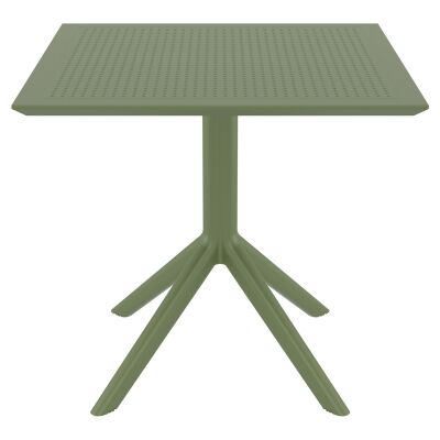 Siesta Sky Commercial Grade Indoor / Outdoor Square Dining Table, 80cm, Olive Green
