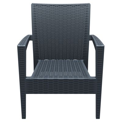 Siesta Tequila Commercial Grade Resin Wicker Outdoor Armchair, Anthracite