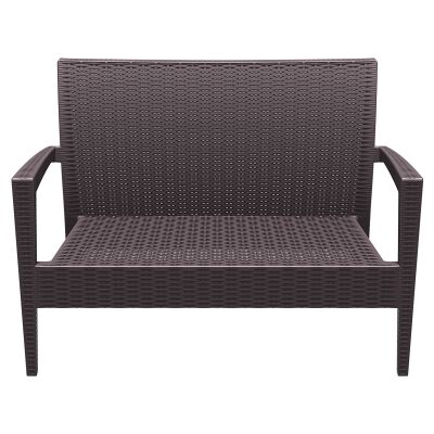 Siesta Tequila Commercial Grade Resin Wicker Outdoor Sofa, 2 Seater,  Chocolate