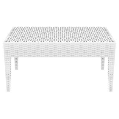 Siesta Tequila Commercial Grade Resin Wicker Outdoor Coffee Table, 92cm, White