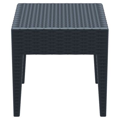 Siesta Tequila Commercial Grade Resin Wicker Outdoor Side Table, Anthracite