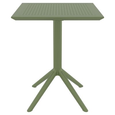 Siesta Sky Commercial Grade Indoor / Outdoor Square Folding Dining Table, 60cm, Olive Green