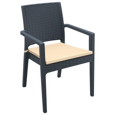 Siesta Ibiza Commercial Grade Indoor / Outdoor Dining Armchair with Cushion, Anthracite