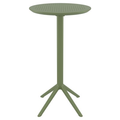 Siesta Sky Commercial Grade Indoor / Outdoor Round Folding Bar Table, 60cm, Olive Green