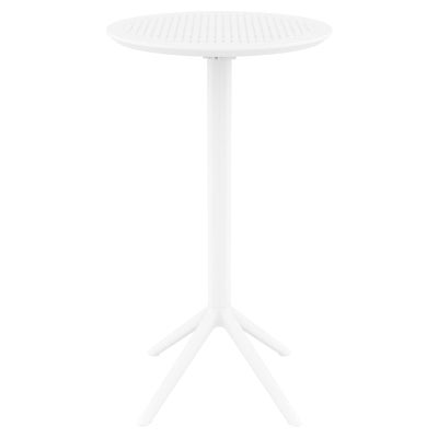 Siesta Sky Commercial Grade Indoor / Outdoor Round Folding Bar Table, 60cm, White