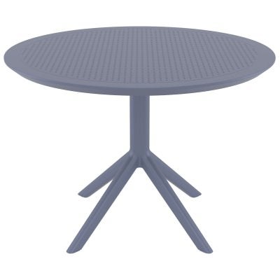 Siesta Sky Commercial Grade Indoor / Outdoor Round Dining Table, 105cm, Dark Grey