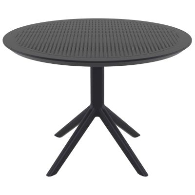 Siesta Sky Commercial Grade Indoor / Outdoor Round Dining Table, 105cm, Black
